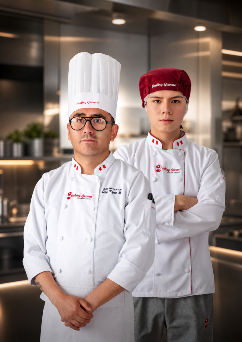 Chef instructor de Cooking Gourmet durante una clase práctica en Huancayo